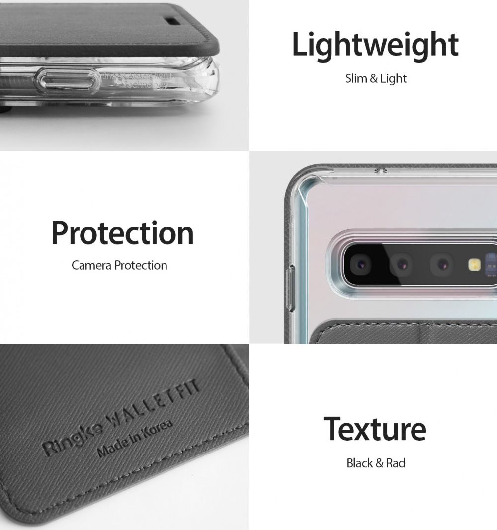 Ringke Wallet Fit Samsung Galaxy S10 Plus Book Case Grijs afbeelding 10