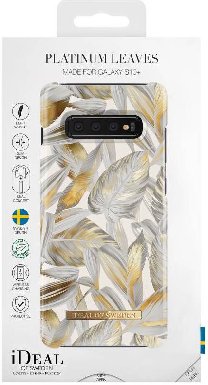 iDeal of Sweden Samsung Galaxy S10 Plus Fashion Hoesje Platinum Leaves afbeelding 3