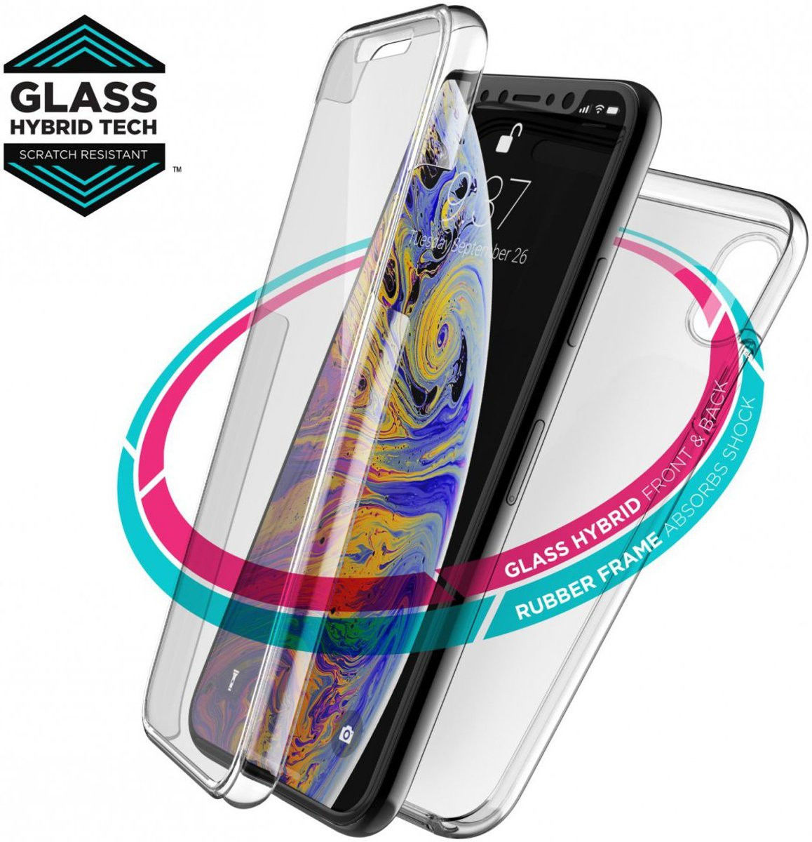 Raptic 360x Apple iPhone XS/X hoesje transparant afbeelding 6