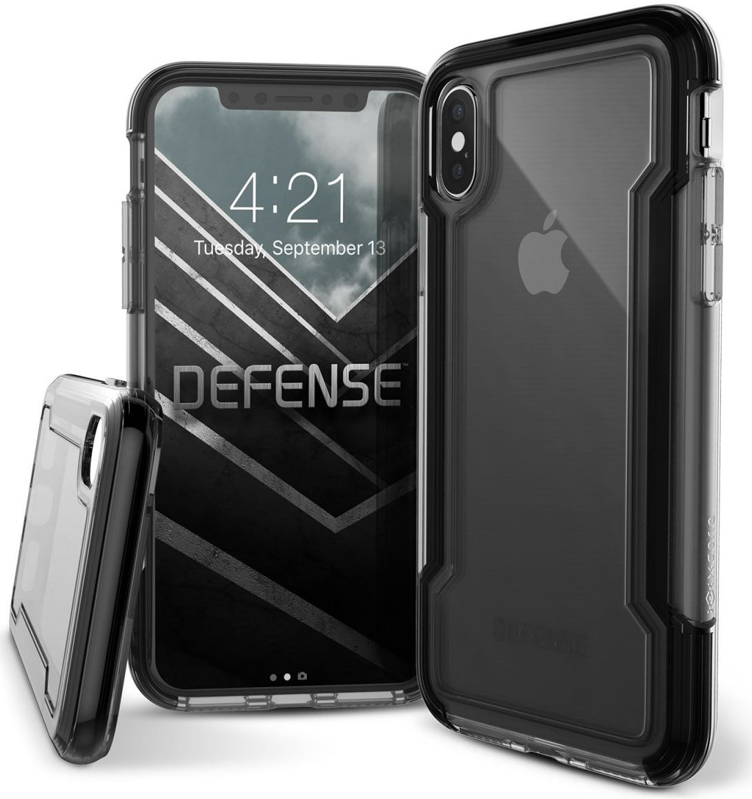 Raptic Clear Apple iPhone XS / X Hoesje Transparant/Zwart afbeelding 1