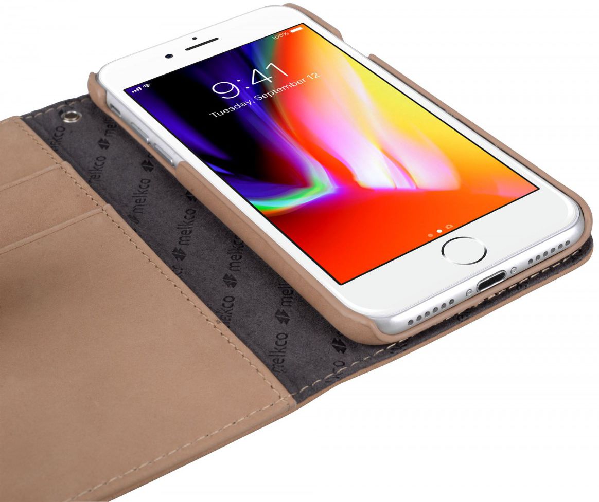 Melkco Apple iPhone 7 / 8 Book Case Echt Leer Vintage Bruin afbeelding 3