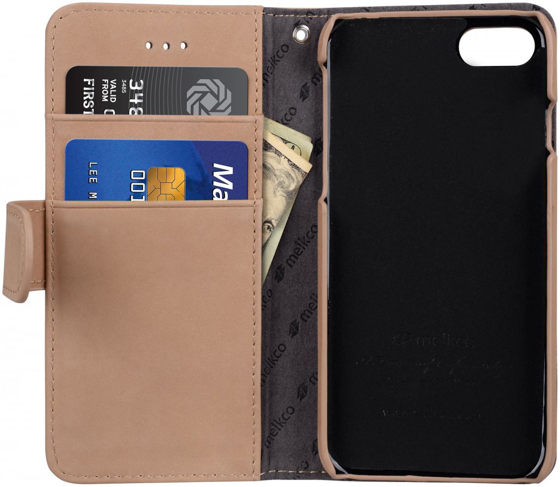 Melkco Apple iPhone 7 / 8 Book Case Echt Leer Vintage Bruin afbeelding 4