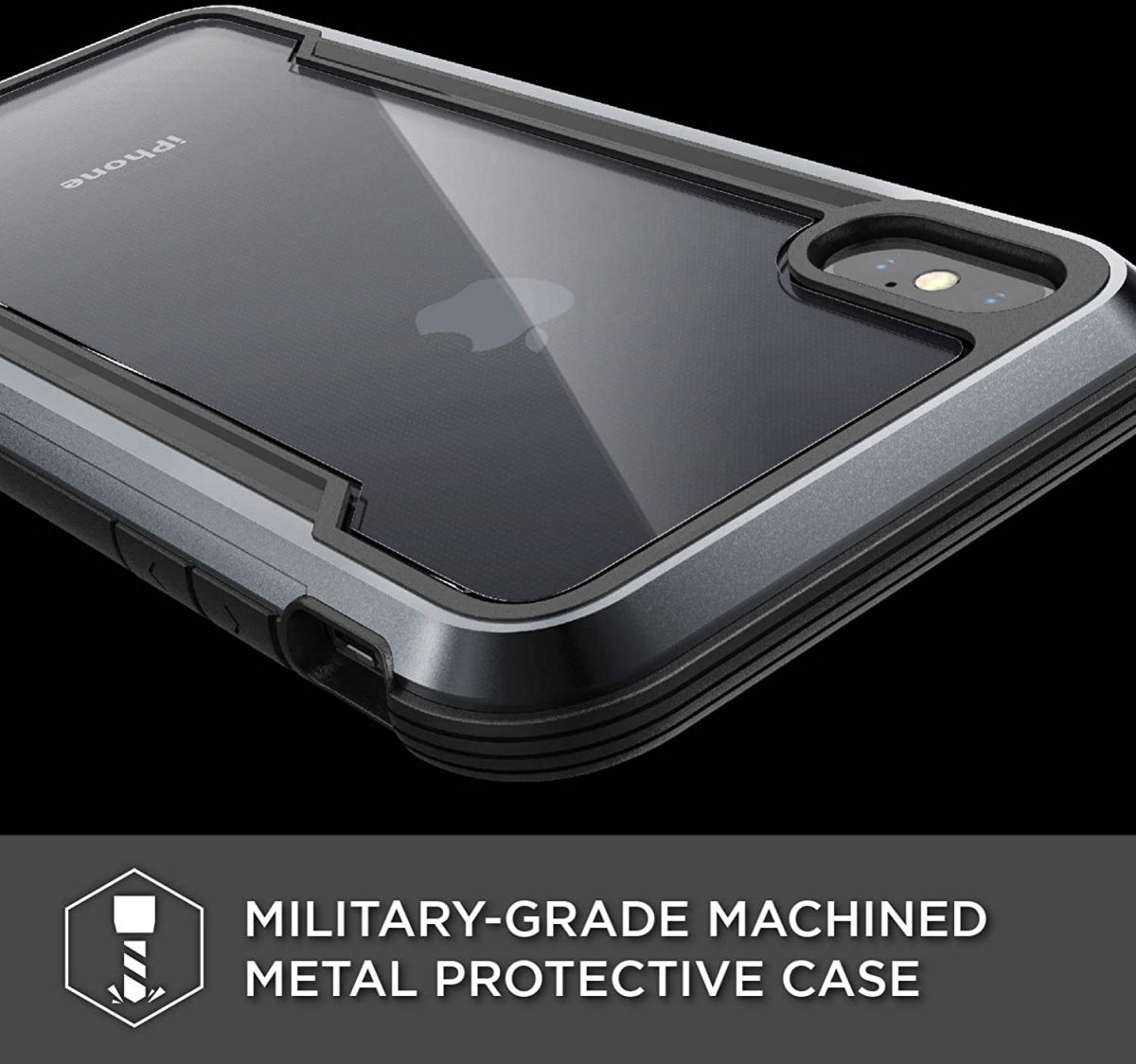 Raptic Shield Apple iPhone XS Max Hoesje Transparant/Zwart afbeelding 5