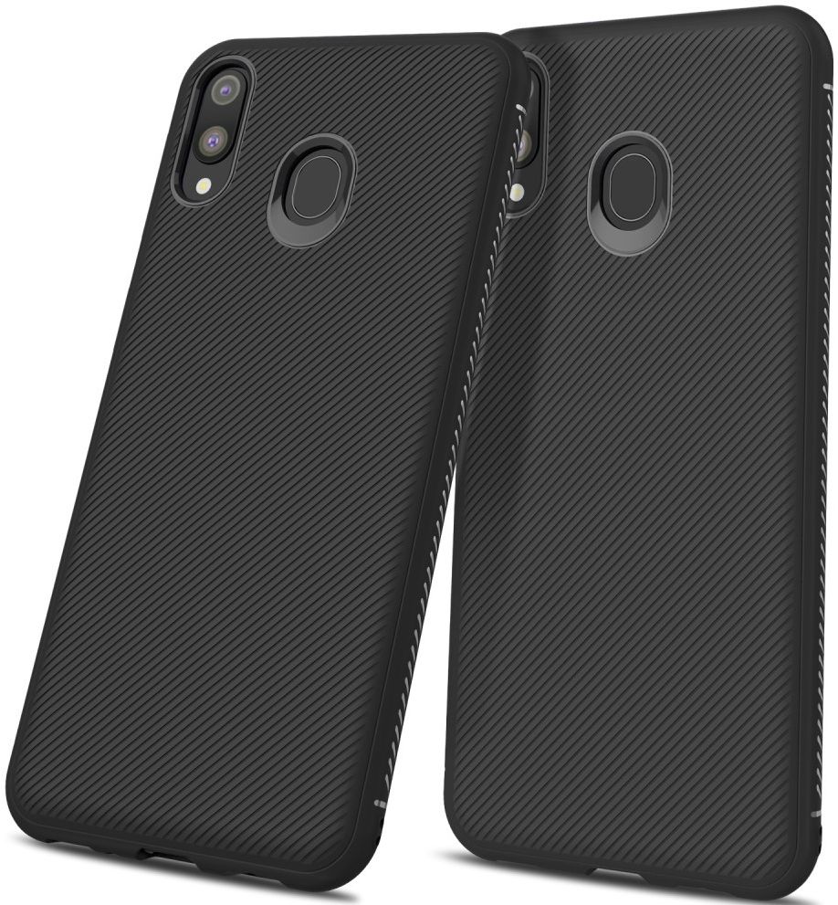 Samsung Galaxy M20 Power Twill Slim Texture Back Cover Zwart afbeelding 5