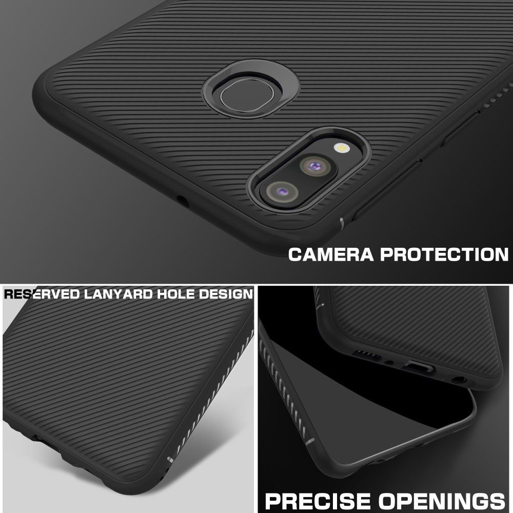 Samsung Galaxy M20 Power Twill Slim Texture Back Cover Zwart afbeelding 8
