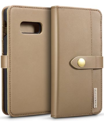 Samsung Galaxy S10E Leren 2-in-1 Bookcase en Back Cover Hoesje Bruin Hoesjes