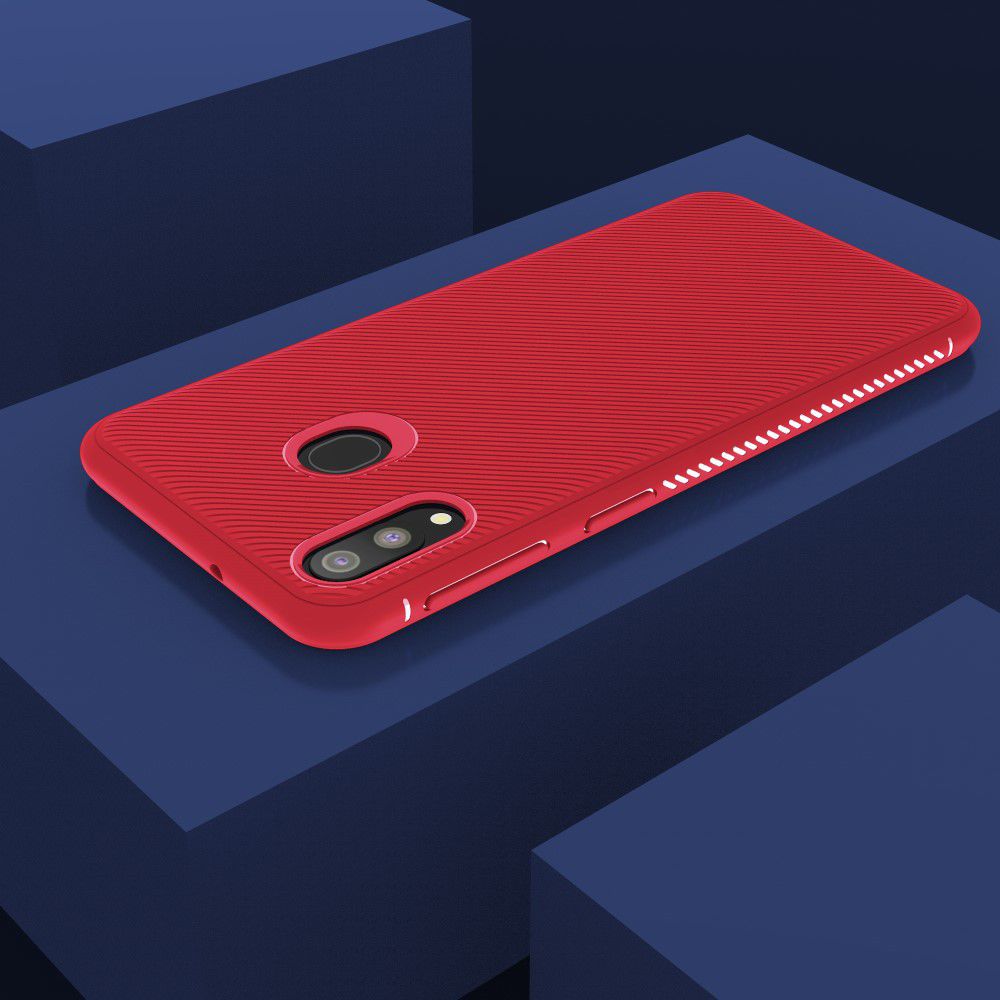 Samsung Galaxy M20 Power Twill Slim Texture Back Cover Rood afbeelding 10