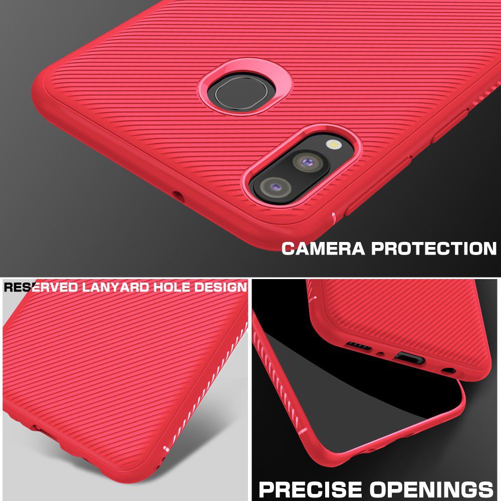 Samsung Galaxy M20 Power Twill Slim Texture Back Cover Rood afbeelding 7