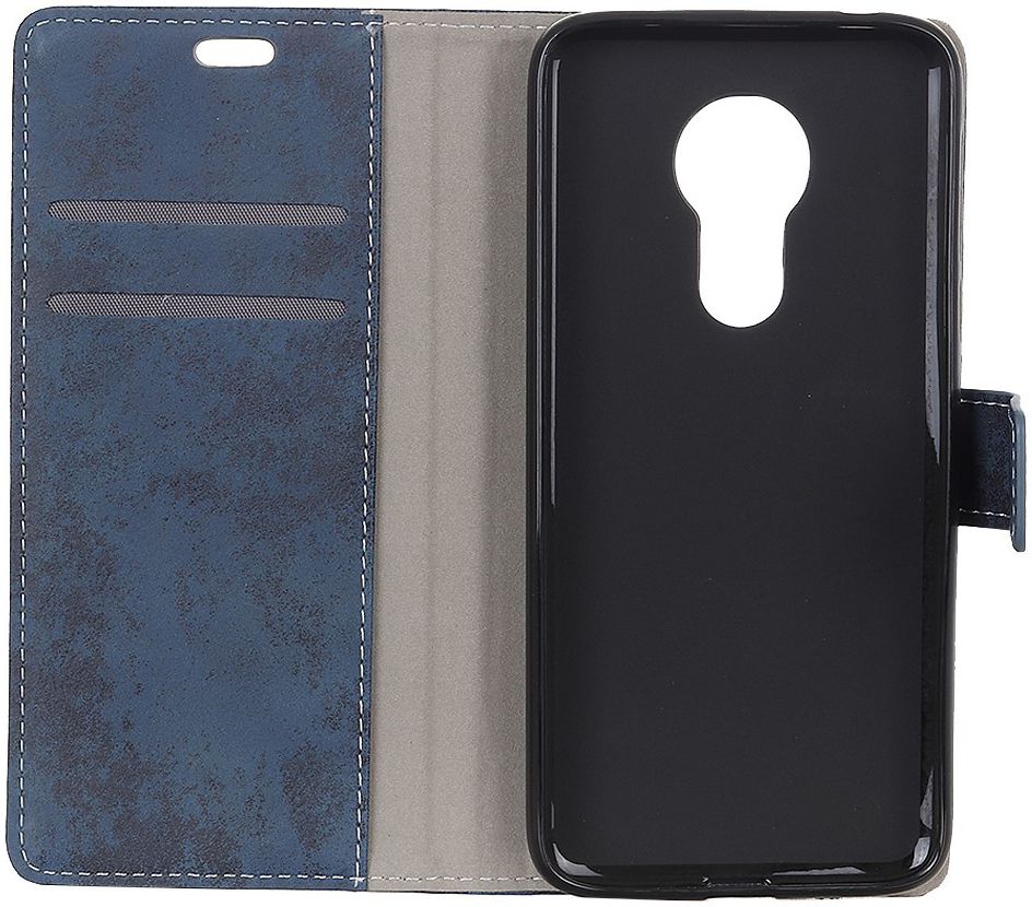 Motorola Moto G7 Power Vintage Portemonnee Hoesje Blauw afbeelding 4