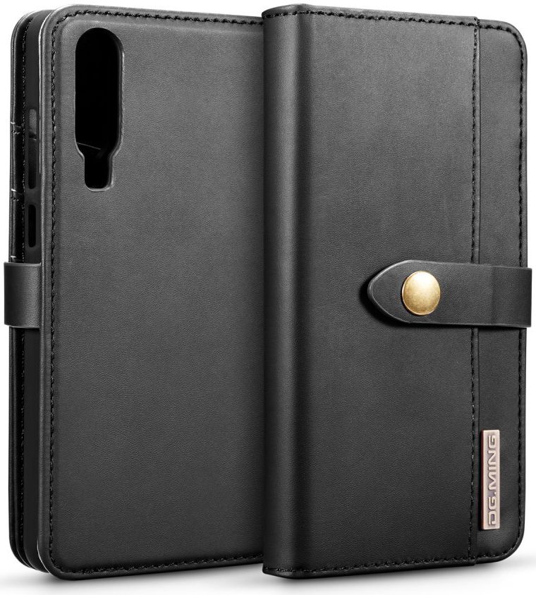 Huawei P30 Leren 2-in-1 Bookcase en Back Cover Hoesje Zwart afbeelding 1