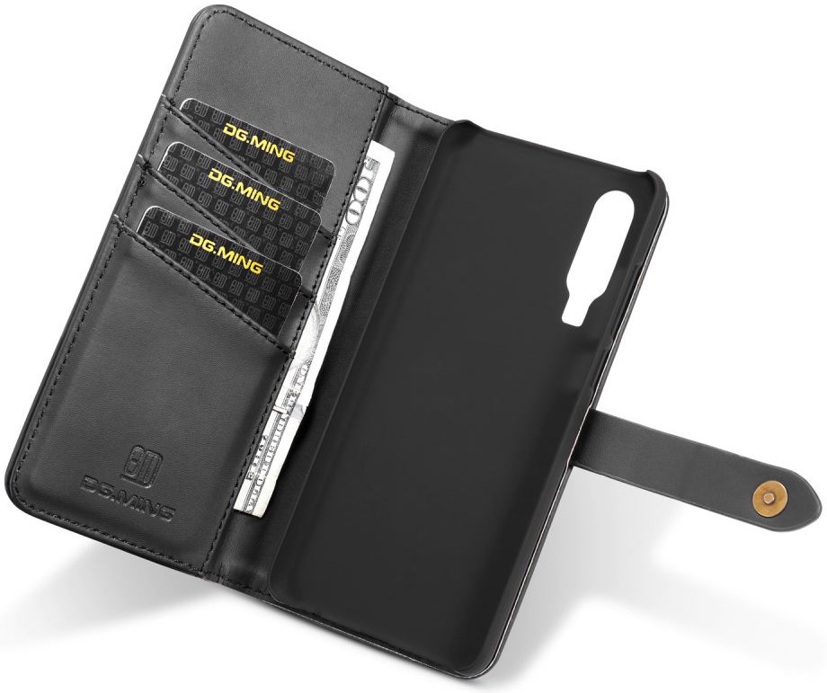 Huawei P30 Leren 2-in-1 Bookcase en Back Cover Hoesje Zwart afbeelding 2