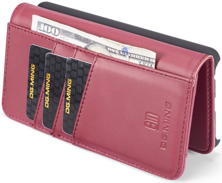 Huawei P30 Leren 2-in-1 Bookcase en Back Cover Hoesje Rood afbeelding 12