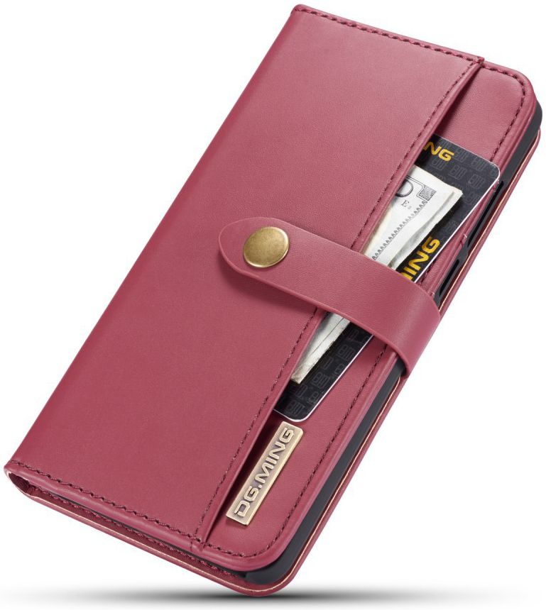 Huawei P30 Leren 2-in-1 Bookcase en Back Cover Hoesje Rood afbeelding 15