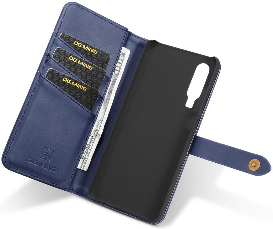 Huawei P30 Leren 2-in-1 Bookcase en Back Cover Hoesje Blauw afbeelding 2