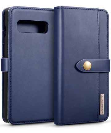 Samsung Galaxy S10 Leren 2-in-1 Bookcase en Back Cover Hoesje Blauw Hoesjes