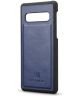 Samsung Galaxy S10 Leren 2-in-1 Bookcase en Back Cover Hoesje Blauw