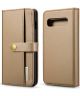 Samsung Galaxy S10 Leren 2-in-1 Bookcase en Back Cover Hoesje Bruin