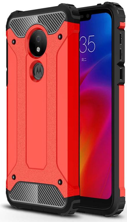 Motorola Moto G7 Power Hybride Hoesje Rood afbeelding 1