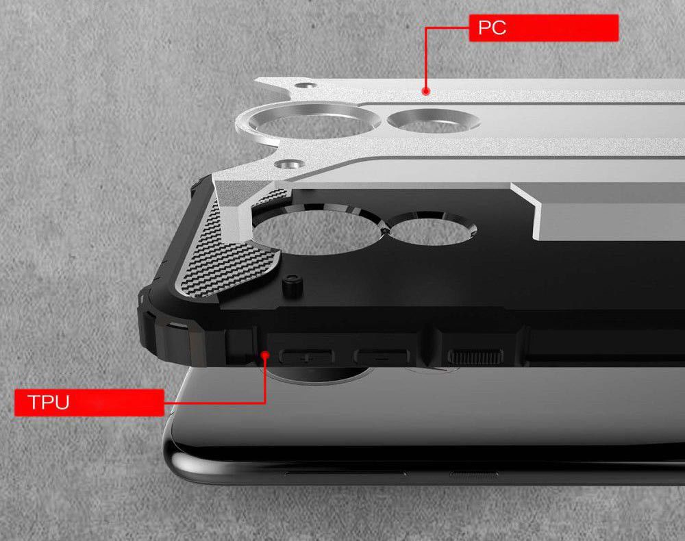 Motorola Moto G7 Power Hybride Hoesje Rood afbeelding 4