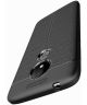 Motorola Moto G7 Power Hoesje met Leren Textuur Zwart