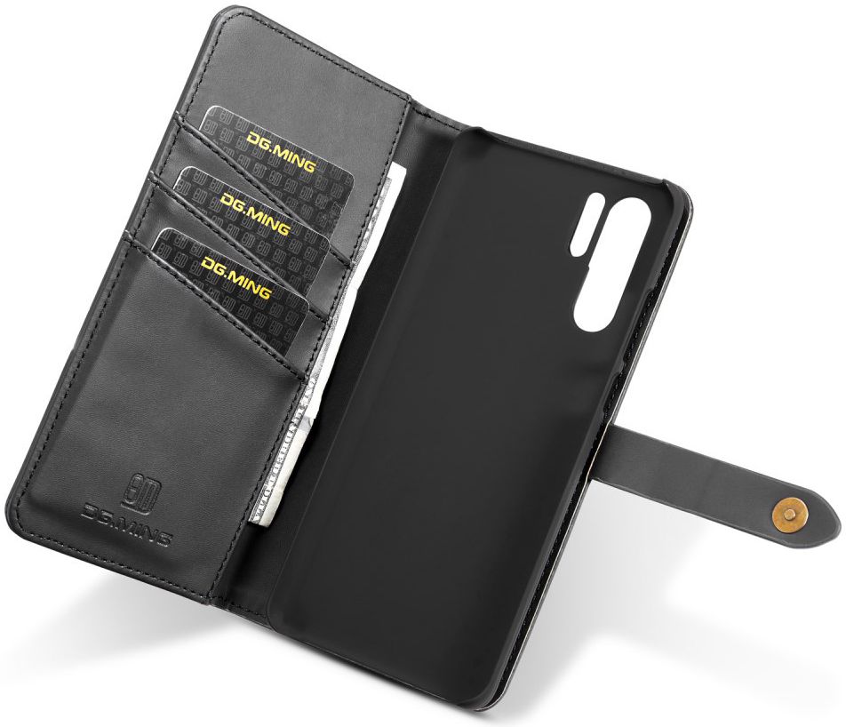 Huawei P30 Pro Leren 2-in-1 Bookcase en Back Cover Hoesje Zwart afbeelding 4