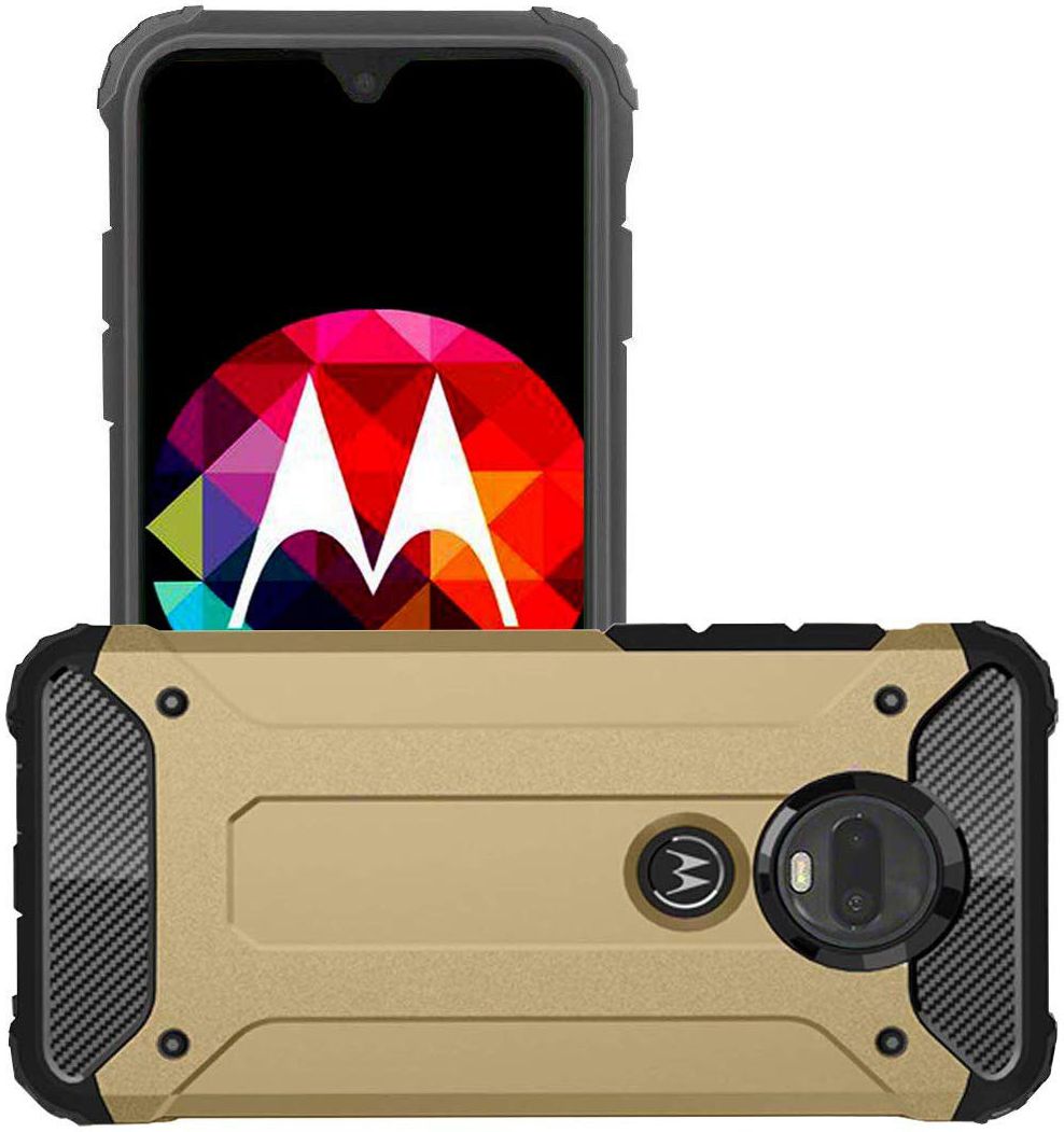 Motorola Moto G7 Play Hybride Hoesje Goud afbeelding 2