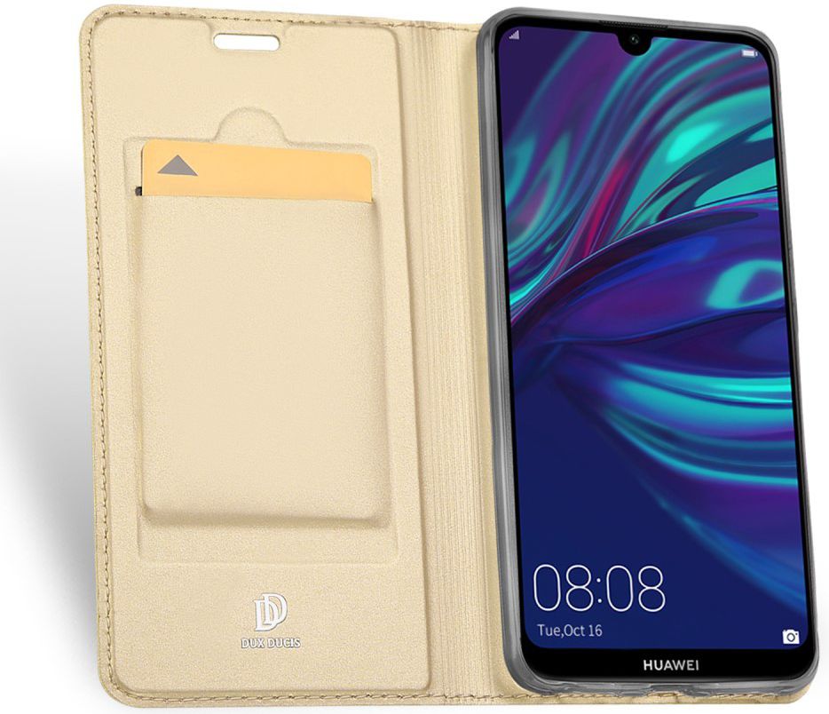 Dux Ducis Premium Book Case Huawei Y7 (2019) Hoesje Goud afbeelding 2