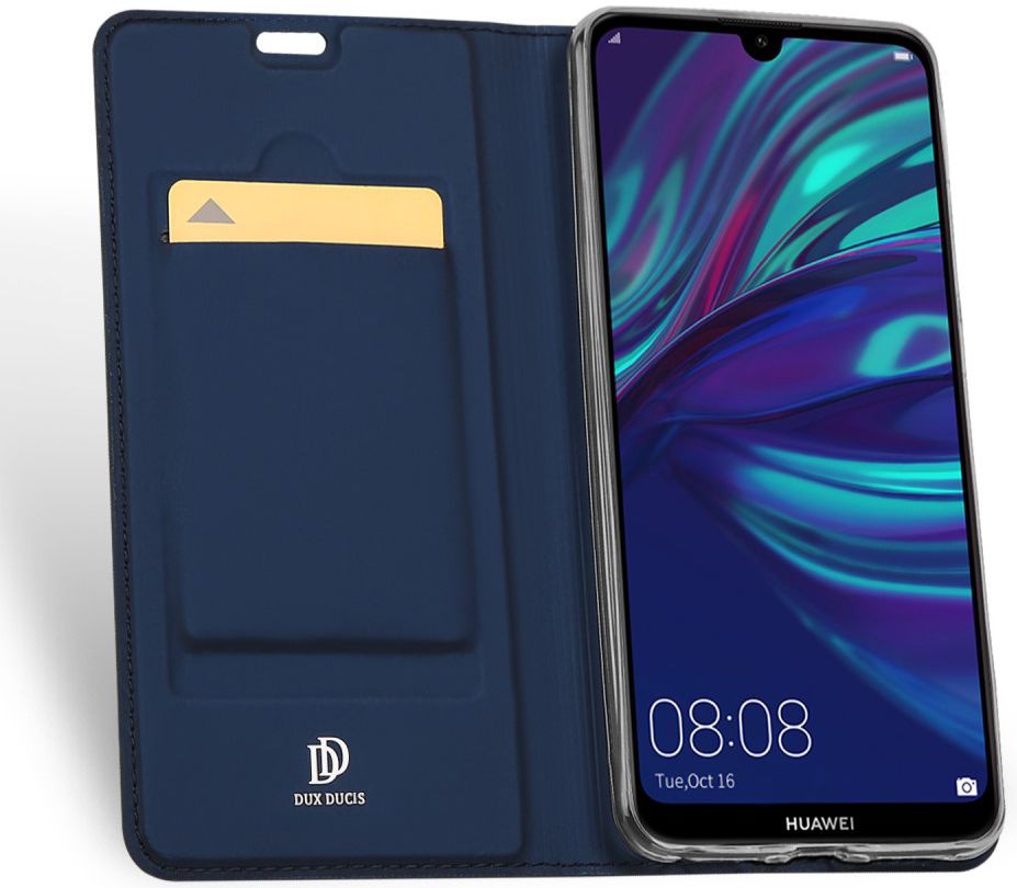 Dux Ducis Premium Book Case Huawei Y7 (2019) Hoesje Blauw afbeelding 4