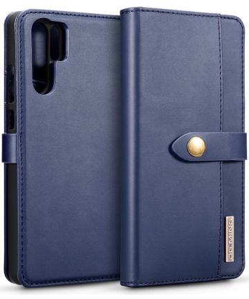 Huawei P30 Pro Leren 2-in-1 Bookcase en Back Cover Hoesje Blauw Hoesjes