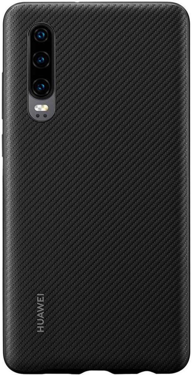 Originele Huawei P30 PU Lederen Back Cover Zwart afbeelding 1