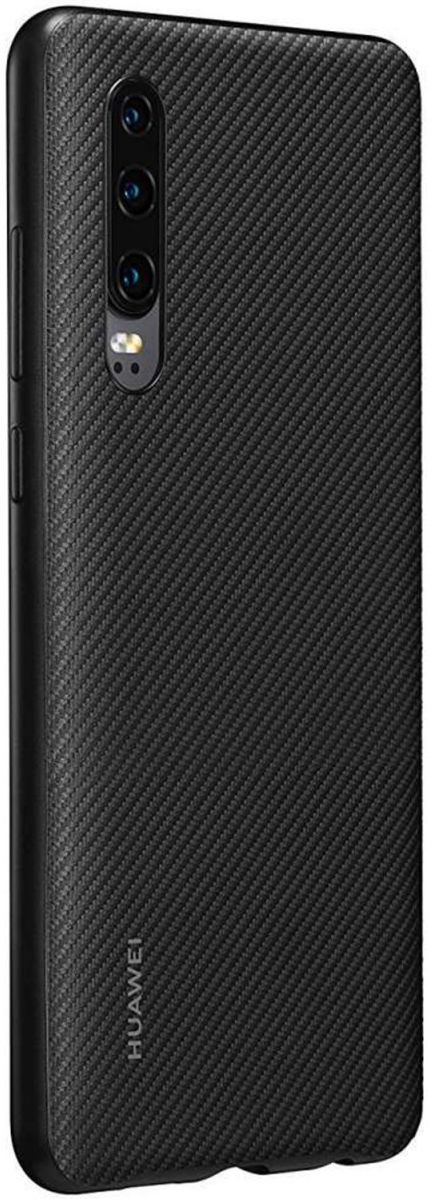Originele Huawei P30 PU Lederen Back Cover Zwart afbeelding 3