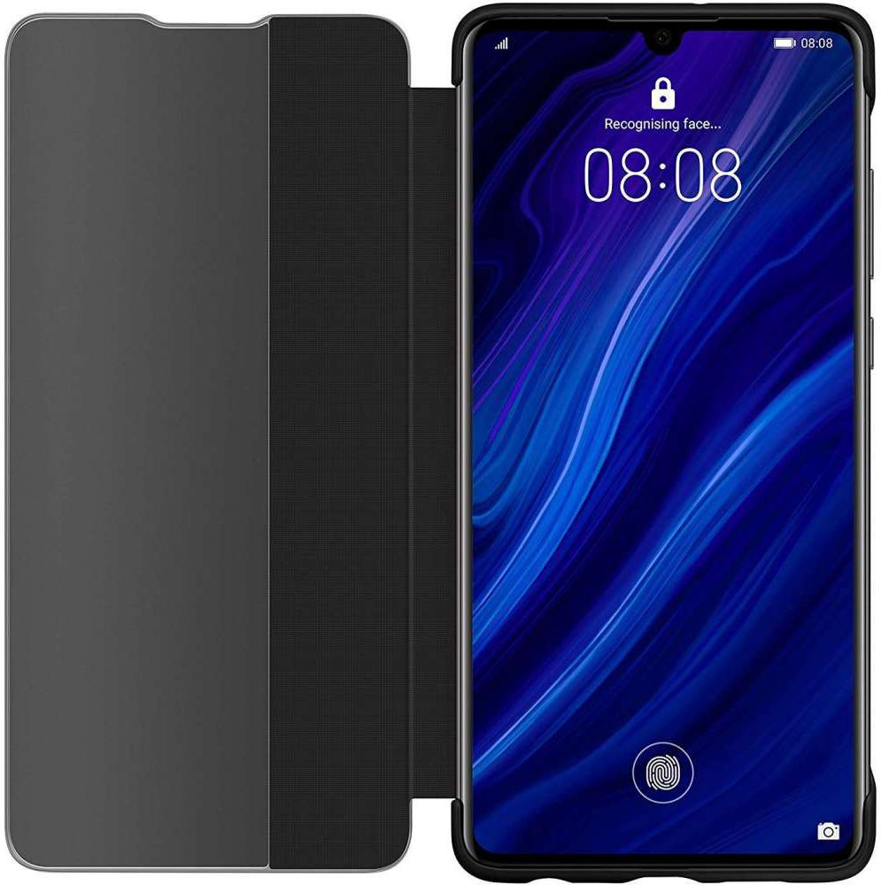 Originele Huawei P30 Smart View Flip Hoesje Zwart afbeelding 3
