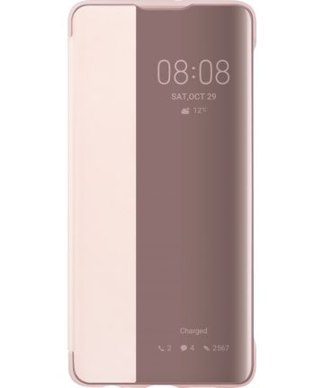 Originele Huawei P30 Smart View Flip Hoesje Roze Hoesjes