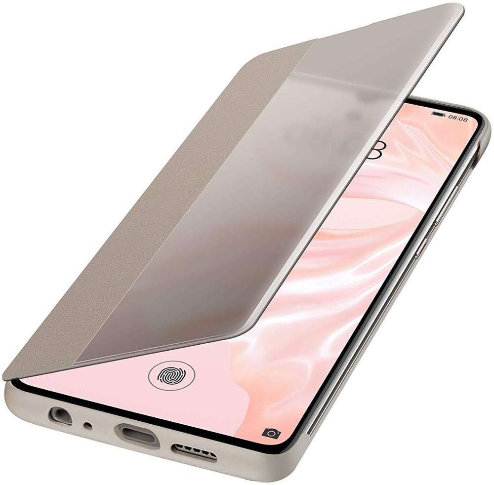 Originele Huawei P30 Smart View Flip Hoesje Khaki afbeelding 2