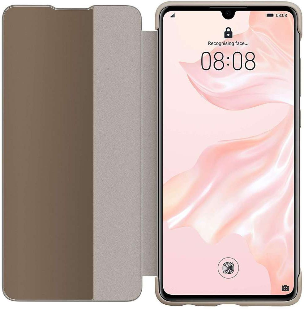 Originele Huawei P30 Smart View Flip Hoesje Khaki afbeelding 3