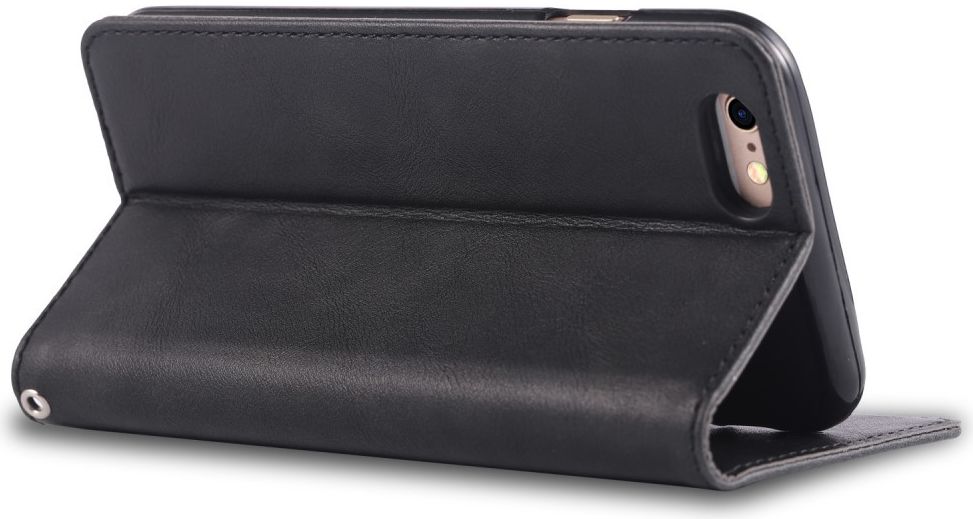 Apple iPhone SE (2020) Hoesje Wallet Stand Book Case Kunst Leer Zwart afbeelding 5