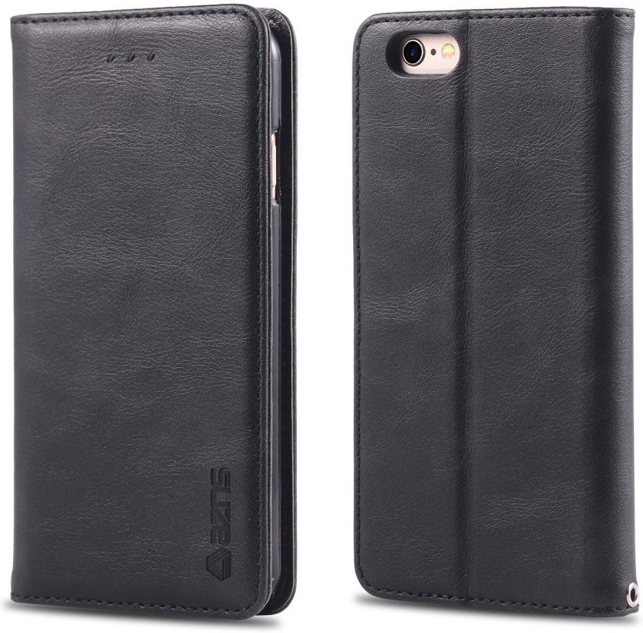 Apple iPhone SE (2020) Hoesje Wallet Stand Book Case Kunst Leer Zwart afbeelding 8