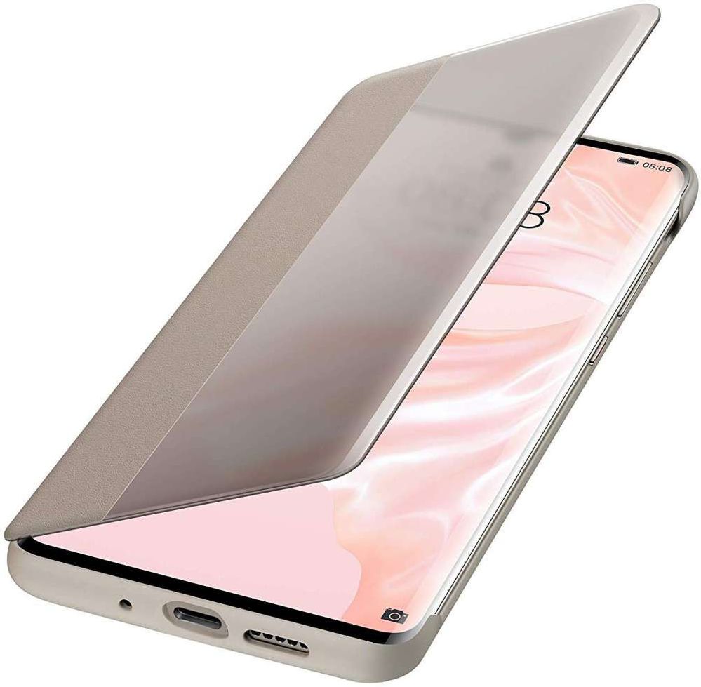 Originele Huawei P30 Pro Smart View Flip Hoesje Khaki afbeelding 2