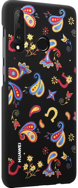 Originele Huawei P30 Lite PC Hoesje Floral Zwart afbeelding 3