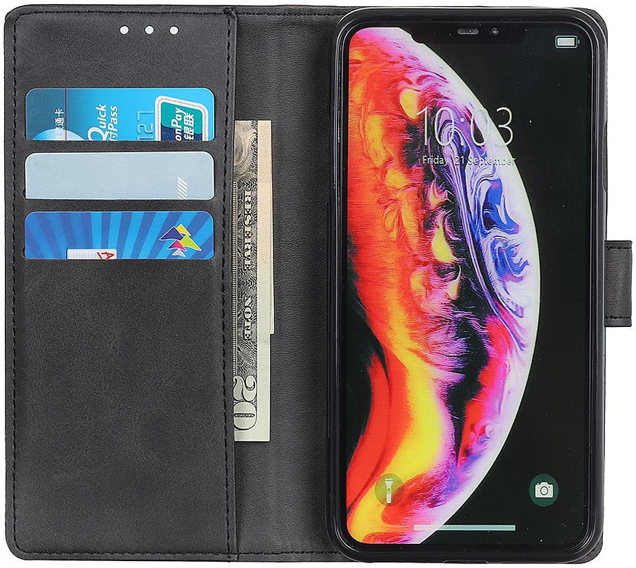 Xiaomi Mi 9 kunstlederen Portemonnee Hoesje Zwart afbeelding 1