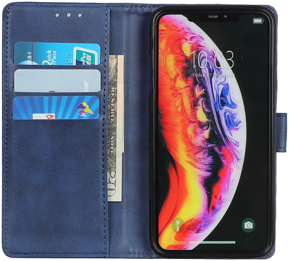 Xiaomi Mi 9 Leren Portemonnee Hoesje Blauw afbeelding 1
