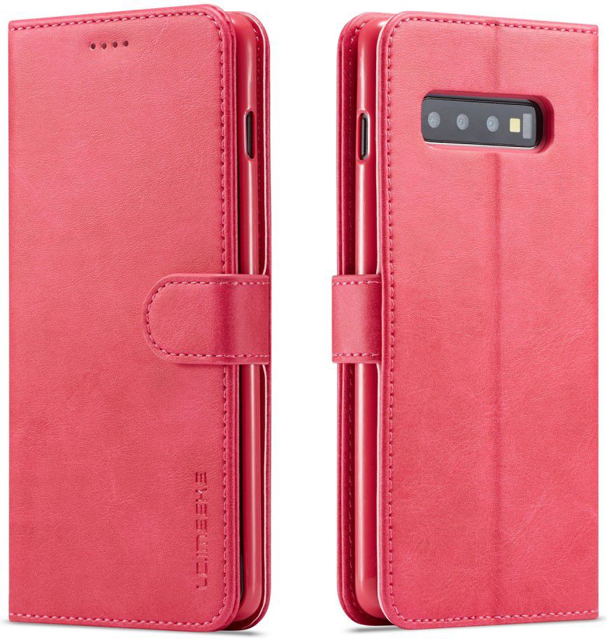 Samsung Galaxy S10 Retro Book Case Portemonnee Hoesje Rood afbeelding 4