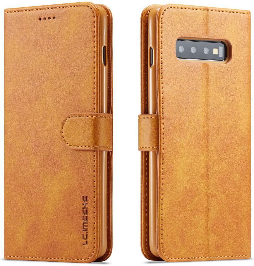 Samsung Galaxy S10 Retro Book Case Portemonnee Hoesje Bruin afbeelding 2