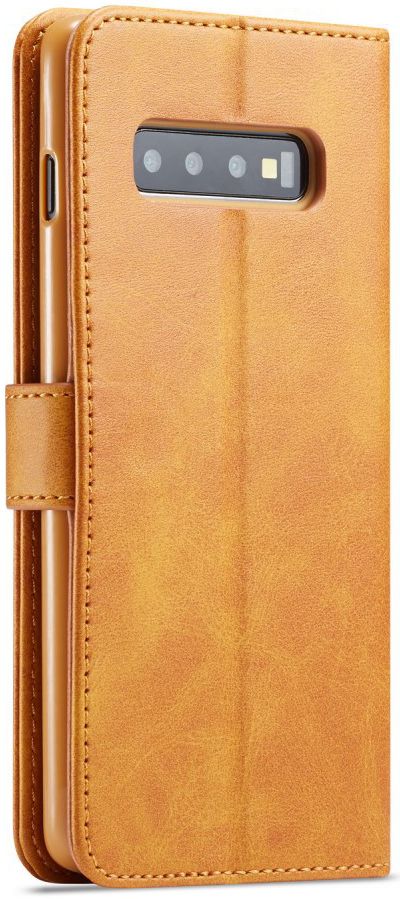 Samsung Galaxy S10 Retro Book Case Portemonnee Hoesje Bruin afbeelding 1