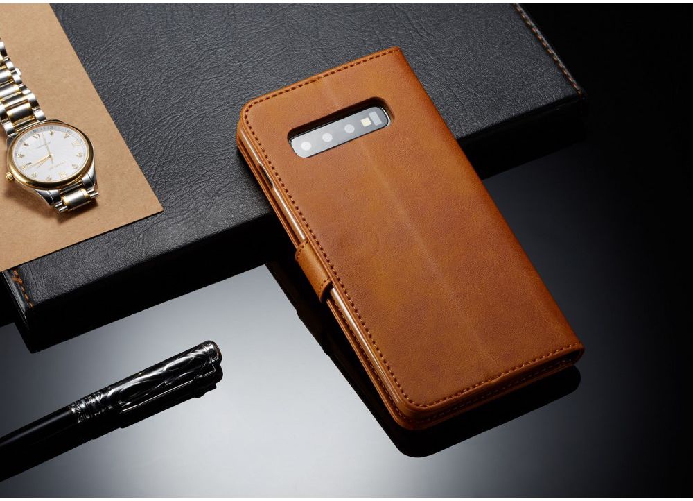 Samsung Galaxy S10 Retro Book Case Portemonnee Hoesje Bruin afbeelding 5