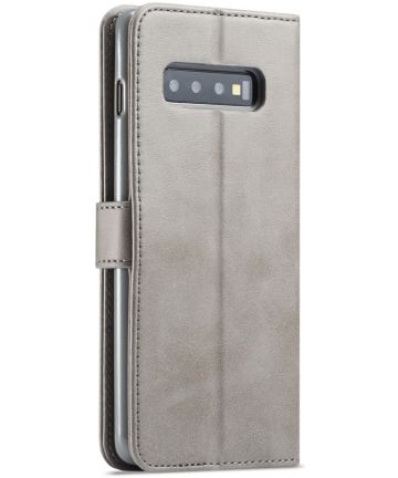 Samsung Galaxy S10 Plus Stand Portemonnee Bookcase Hoesje Grijs Hoesjes
