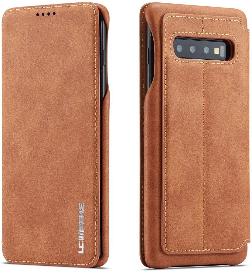 Samsung Galaxy S10 Plus Book Case Portemonnee Hoesje Bruin afbeelding 4