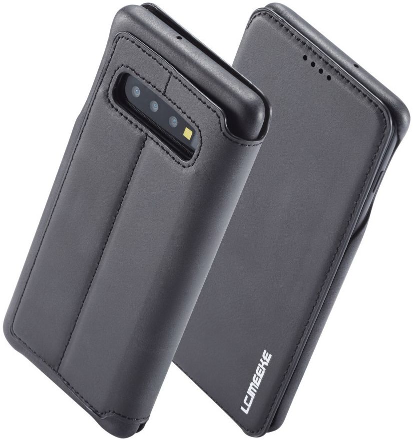 Samsung Galaxy S10 Retro Portemonnee Flip Bookcase Hoesje Zwart afbeelding 1