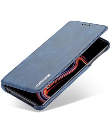 Samsung Galaxy S10 Retro Portemonnee Flip Bookcase Hoesje Blauw Hoesjes