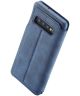 Samsung Galaxy S10 Retro Portemonnee Flip Bookcase Hoesje Blauw